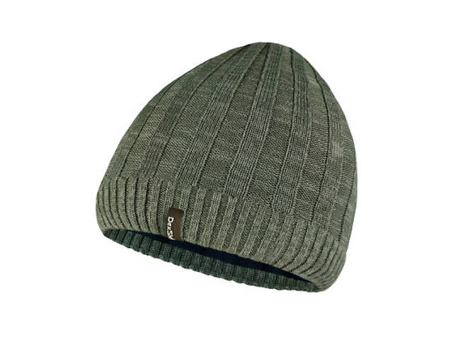 Водонепроникна шапка Dexshell Heathered Rib Knit Beanie Onesize 56-58 см хакі (DH32405SSN) - Фото 1