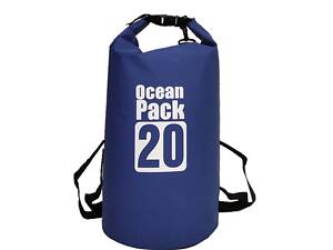 Водонепроницаемая сумка рюкзак гермомешок с шлейкой на плечо Ocean Pack 20 л Blue (55358215391)