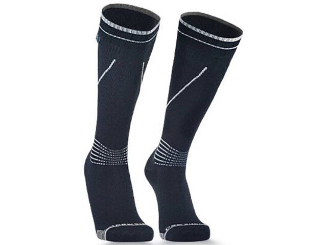 Водонепроникні шкарпетки Dexshell Longlite Socks 2.0, сірі смужки S (36-38) (DS72506JBG-S) - Фото 1