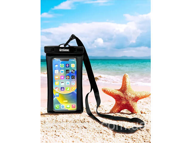 Водонепроникний чохол для телефона на шию Stark чорний - Фото 1