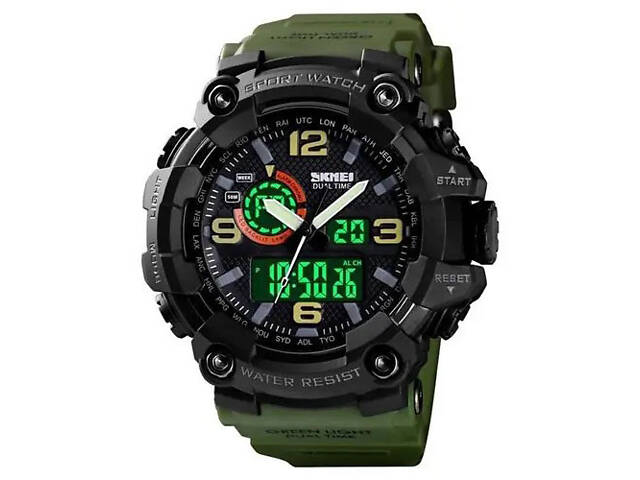 Водостойкие тактические часы SKMEI 1520AG ARMY GREEN, Оригинальные мужские часы, Часы HU-130 армейские скмей - Фото 1 Водостойкие тактические часы SKMEI 1520AG ARMY GREEN, Оригинальные мужские часы, Часы HU-130 армейские скмей - Фото 1