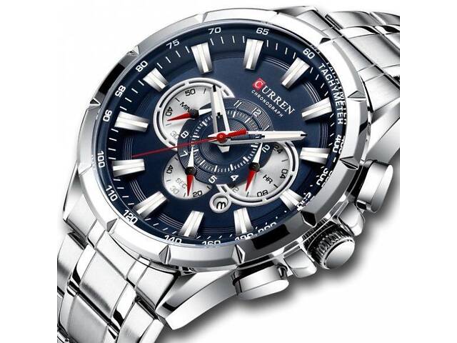 Водостойкие кварцевые часы Curren Rodos silver - Фото 1