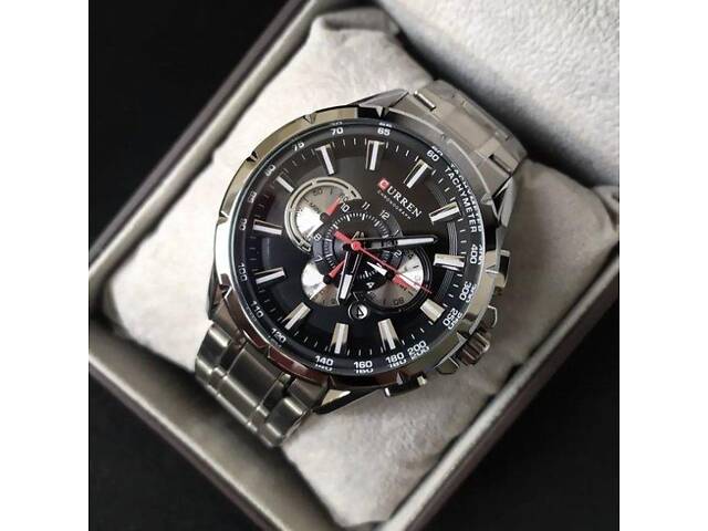 Водостойкие кварцевые часы Curren Rodos silver - Фото 7