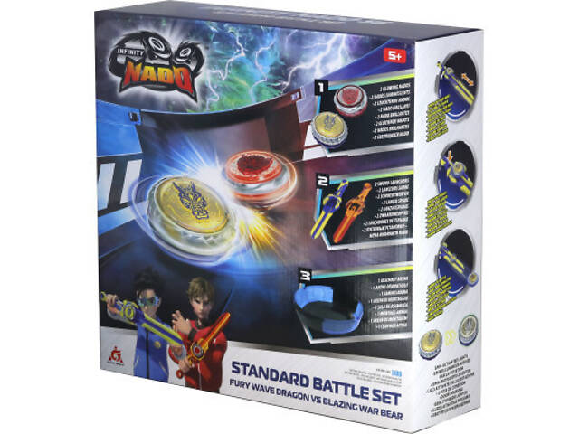 Волчок Auldey Infinity Nado VI Battle Set Fury Wave Dragon vs Blazing War Bear (EU654181) - Фото 1