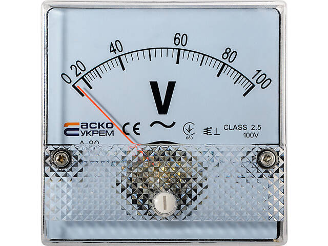 Вольтметр 100V AC 80x80мм [A0190010056] А-80 АСКО - Фото 1