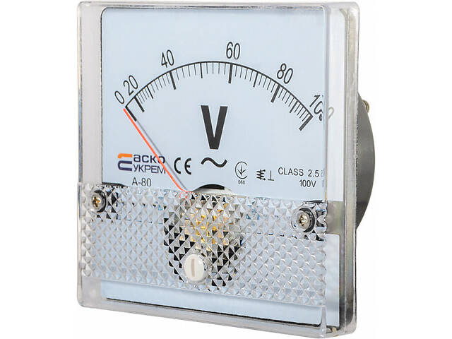 Вольтметр 100V AC 80x80мм [A0190010056] А-80 АСКО - Фото 2