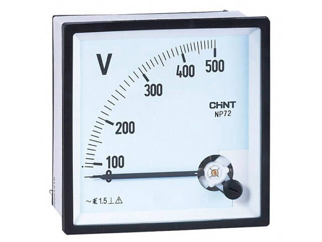 Вольтметр NP72-V 500V (72х72мм) [761736] Чінт | CHINT - Фото 1