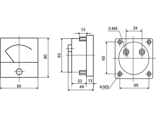 Вольтметр 500V AC 80x80мм [A0190010058] А-80 АСКО - Фото 6