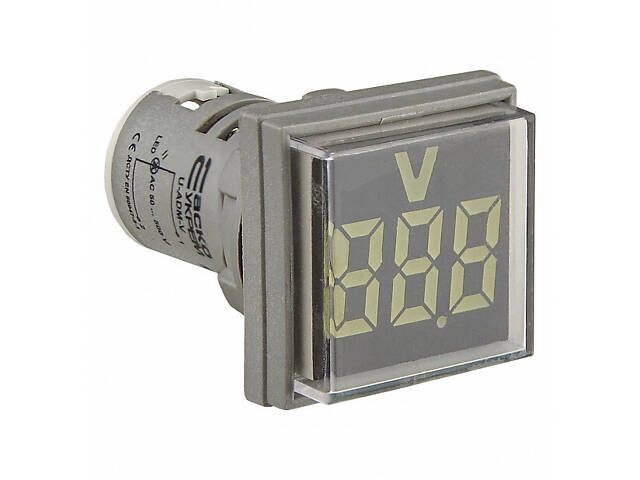 Вольтметр цифровий 50-500V AC ᴓ22мм квадратний білий [A0190010142] U-ADM-V АСКО - Фото 1