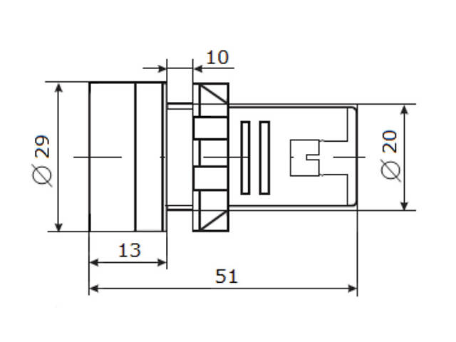 Вольтметр цифровий 80-500V AC зелений [A0190010011] AD22-22DVM АСКО - Фото 5