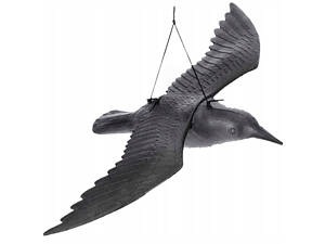Ворон Chomik для отпугивания птиц с крыльями 61х44 см Черный