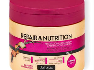 Восстанавливающая маска Deliplus для сухих и поврежденных волос с протеином шелка 400 мл Repair Nutrition