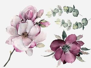 Временная татуировка 'Фиолетовое настроение: нежные пионы'