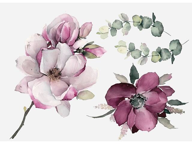 Временная татуировка 'Фиолетовое настроение: нежные пионы' - Фото 1