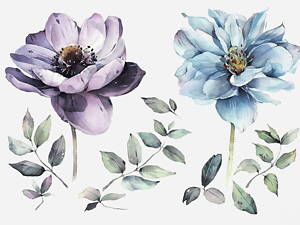 Временная татуировка 'Летние цветы' А5