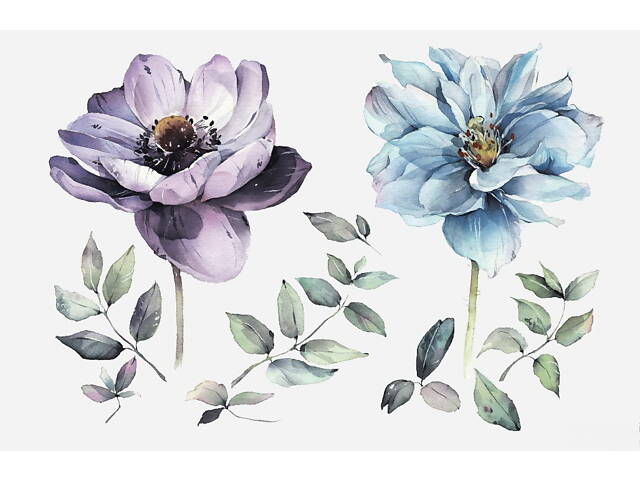 Временная татуировка 'Летние цветы' А5 - Фото 1