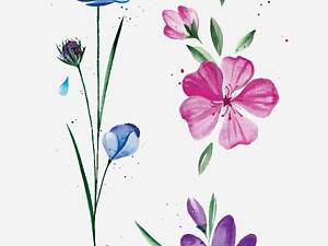 Временная татуировка 'Весенние цветы'