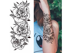 Тимчасове тату водостійке 3D велике Три квітки FF-085 17.5х8.5 см