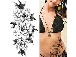 Тимчасове тату водостійке 3D велике Квіточки BK-060 17.5х9 см