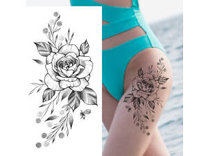 Тимчасове тату водостійке 3D велике Квітка BK-066 16.5х9 см