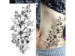 Тимчасове тату водостійке 3D велике Квітка Лілія BK-035 18х9 см