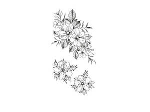 Тимчасове тату водостійке 3D велике Квіти 2 HD-02 17.5х8.5 см