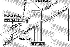 Втулка рульової рейки MAZDA 6 (GY) / MAZDA CX-7 (ER) 2002-2014 г.