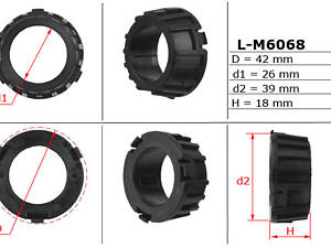 Втулка уплотнительная ГУР 26,00/39,00/42,00*18,00 тип 10B L-M6068 PEUGEOT 1007 04-09; CITROEN C3 01-09, C2 03-08