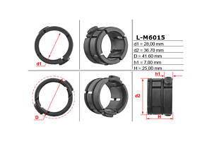 Втулка ущільнювальна ГПК 28,00/36,70/40,80*7,00/25,00 тип 7A L-M6015