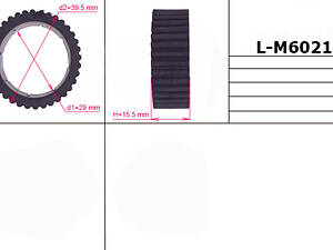 Втулка уплотнительная ГУР 29,00/40,00/*15,40 тип 6B L-M6021 Fiat Ducato 94-02, Peugeot Boxer 02-06, Citroen Jumper 94-02