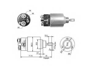 Втягуюче реле BO-12V CG230356 ERA ZM2371 на MERCEDES-BENZ C-CLASS седан (W203)