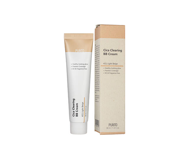 ВВ крем для лица с экстрактом центеллы Purito Cica Clearing BB Cream 30 мл, 21 Light Beige