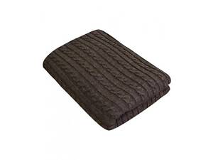 Вязаное покрывало на кровать Прованс 220х240 см Мокко (3083)