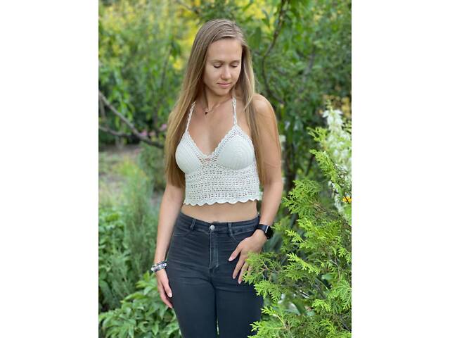 В'язаний літній топ j-hell Ніжність XS-S Білий - Фото 1