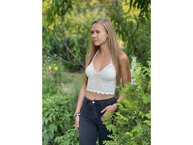 В'язаний літній топ j-hell Ніжність XS-S Білий - Фото 5