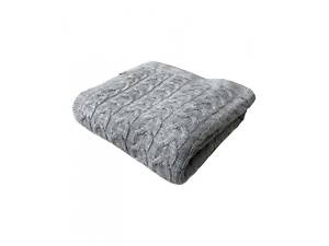 Вязаный плед Прованс Глория 140х180 см Серый (3054)