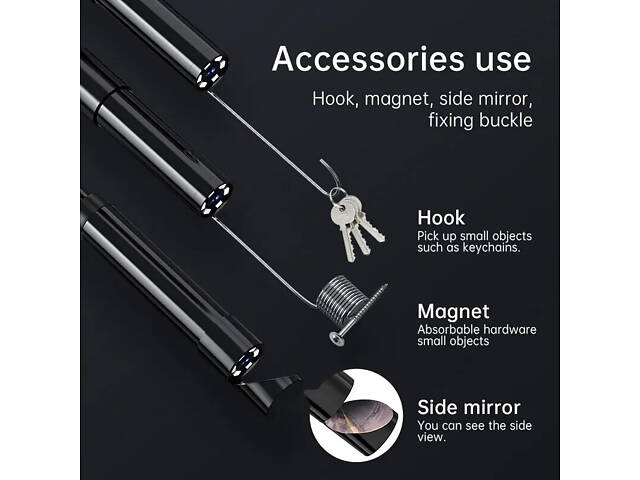 Відеоендоскоп, 2.4', 2Mp, 1920x1080, 5м. Прилад для дослідження важкодоступних місць - Фото 8