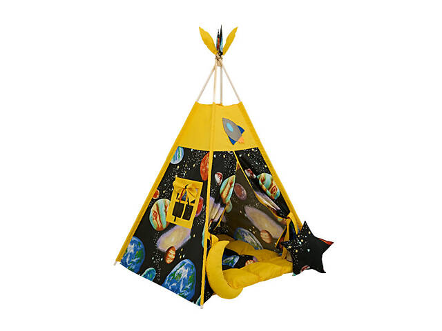 Вігвам - намет дитячий Космос пишний килимок фіксатор 2 подушки - Фото 1
