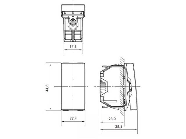 Вимикач 1-клавішний 1 модуль білий [45010SBR] In-liner Classic ДКС - Фото 2