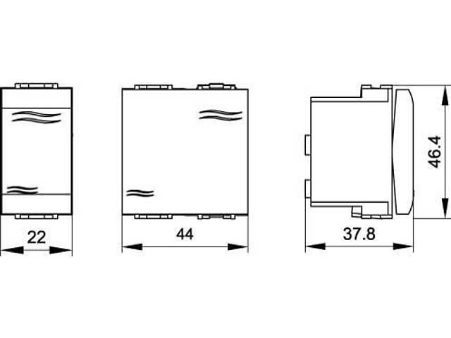 Вимикач 1-клавішний з підсвіткою 1 модуль білий [76121BL] Brava ДКС - Фото 2