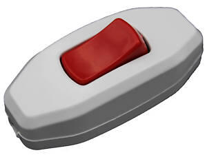 Выключатель на бра DE-PA 6A 250V Белый с красной кнопкой