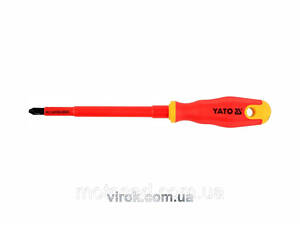 Викрутка хрестова діелектрична ізольована YATO : PH3 x 150 мм. VDE до 1000V [12/120]