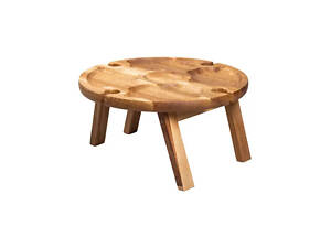 Винний круглий столик з дерева 35х35х18 см на ніжках BWR35018S