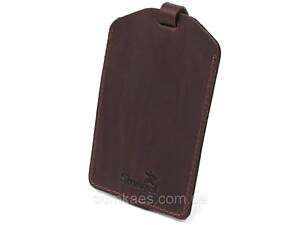 Вінтажна бірка на валізу з натуральної шкіри Shvigel 16555 Коричневий