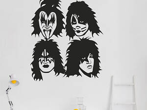 Вінілова інтер'єрна наклейка декор на стіну шпалери та інші поверхні 'Kiss. музика. Співаки' НС000875 Кавун 60х50 см