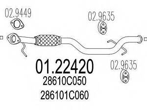 Выпускной трубопровод MTS 0122420 на HYUNDAI CLICK (TB)