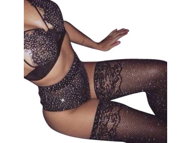 Високі панчохи зі стразами - Фото 4