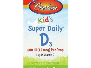 Вітамін D3 для дітей в краплях 600 МО Carlson Kid's Super Daily D3 2.54 мл