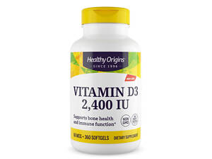Вітамін D3 з олією МСТ, Vitamin D3, Healthy Origins, 2400 МО, 360 гелевих капсул