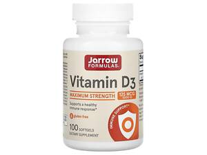 Витамин D3, Vitamin D3, Jarrow Formulas, 5000 МЕ, 100 гелевых капсул